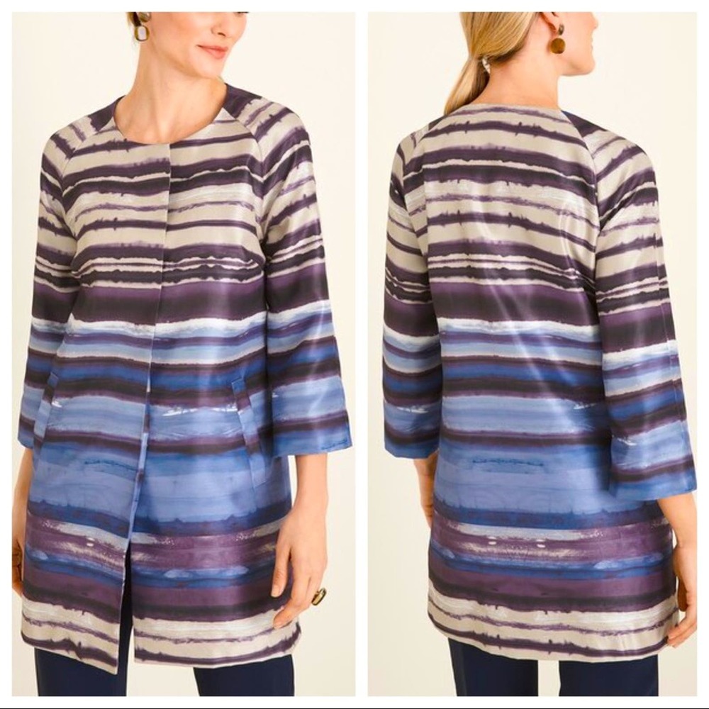 NWT Chico’s Cool-Toned Satin Shantung Jacket Sz 3